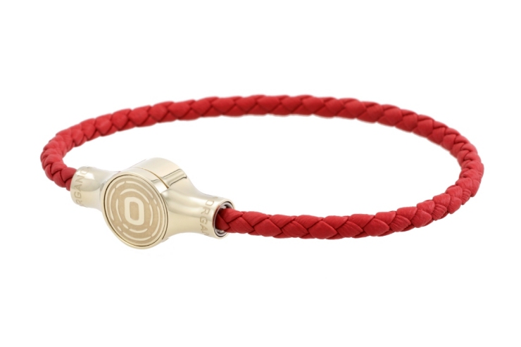 ORGANO Vital Click-Armband Gold/Leder rot