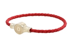 ORGANO Vital Click-Armband Gold/Leder rot