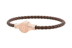 ORGANO Vital Click-Armband Rosé/Leder braun